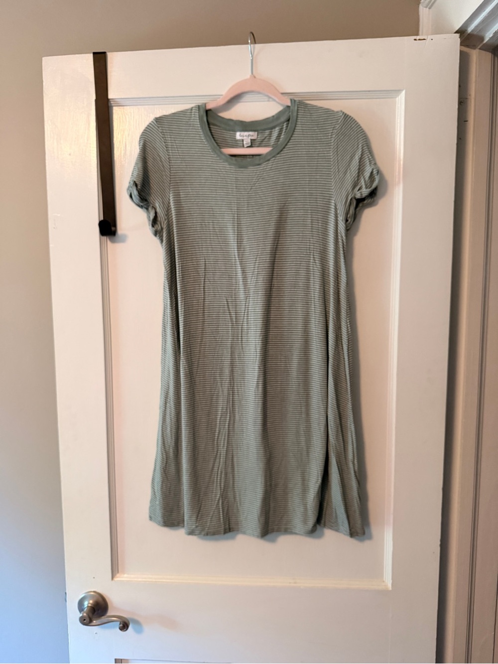Love Fire Mint Green Striped Swing Tee Dress